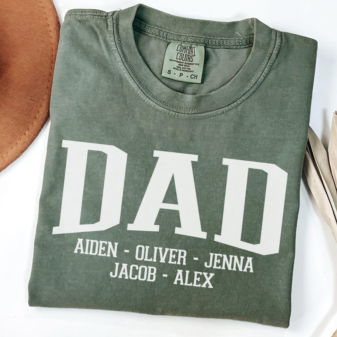 Custom Dad Shirt With Kids Names, Customized Father's Day Gift for ...