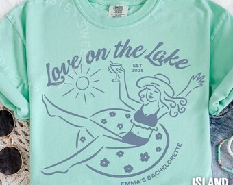 Bachelorette Party Shirts Lake, Custom Love on the Lake Bachelorette Party Tshirts, Lake Trip Shirts, Camping Bach Tshirt, Cute Bridal Tee