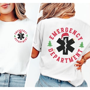 Emergency Department Nurse Christmas Shirt, Christmas Nurse Shirt, ER Nurse Xmas Tshirt, Emergency Room X-Mas T-Shirt, Jolly Er Nurse Shirt