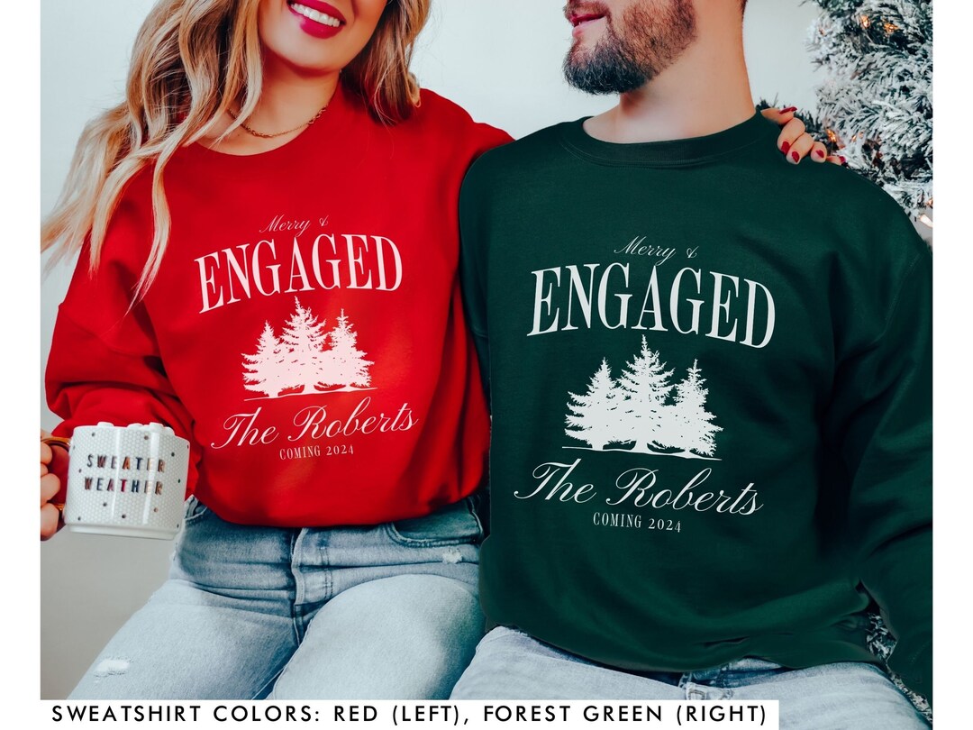 Couple Christmas Sweaters, Christmas Engagement, Engagement