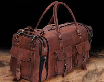 Personalisierte handgefertigte Leder Weekender Bag für Männer Reisen Übernachtung Monogramm Duffel Groomsmen Geschenk