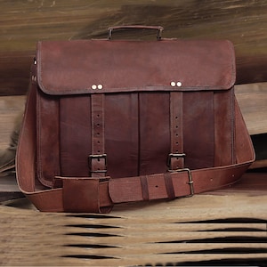 Leather Messenger Bag Laptop Bag for Men and Women Office School Bag Personalized Gift Bag Crossbody Bag Satchel Shoulder Bag Christmas Gift
