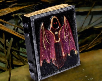 Handmade Spooky Bat Leather Journal: Gothic Grimoire Notebook Gift for him/her