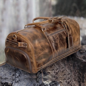 Herren Reisetasche Vollnarbenleder Reisetasche mit Schuhfach Personalisierte Wochenend-Gepäcktasche Weihnachtsgeschenk Handhaben Cabochon-Tasche