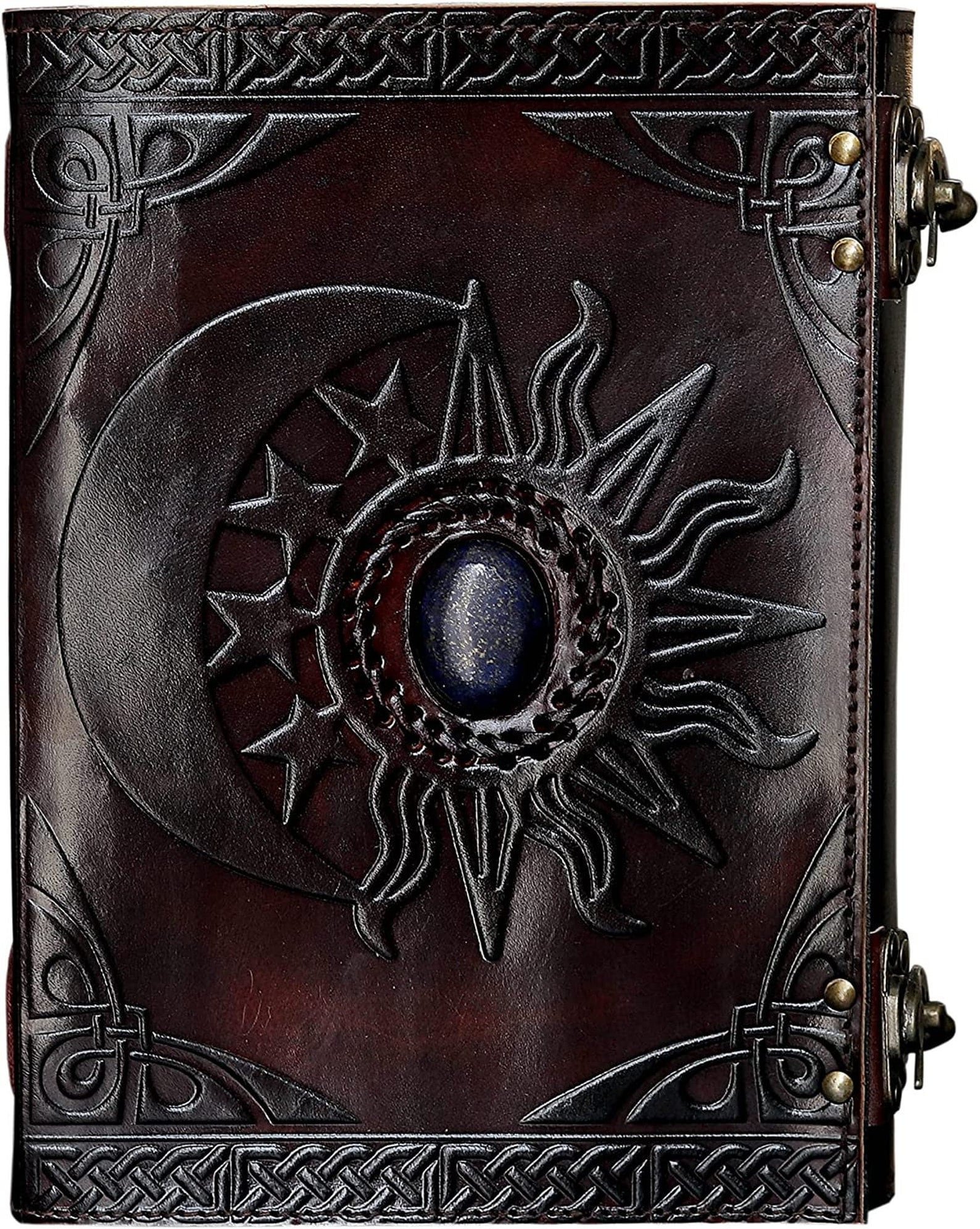 Embossed Sun & Moon Leather Journal: Handmade Grimoire Sketchbook - Etsy