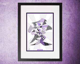 DIGITAL DOWNLOAD | Japanese Pictogram For love | Purple | Arabic Style Design | Wall Art