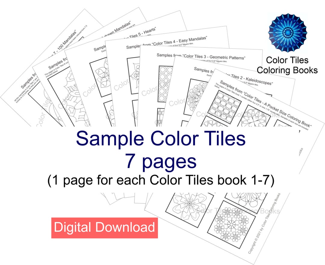 Color Tiles Sampler Instant Digital Download PDF Print 45 Etsy