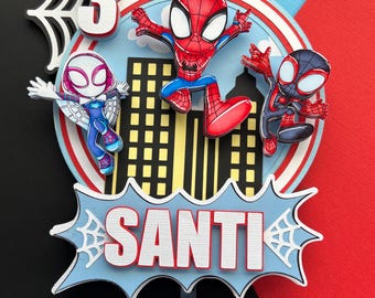 Spidey and Friends Cake Topper, Spidey Cake Toper, Spider-Man, Spidey Birthday Decor, Spidey and Friends, Custom Cake Topper