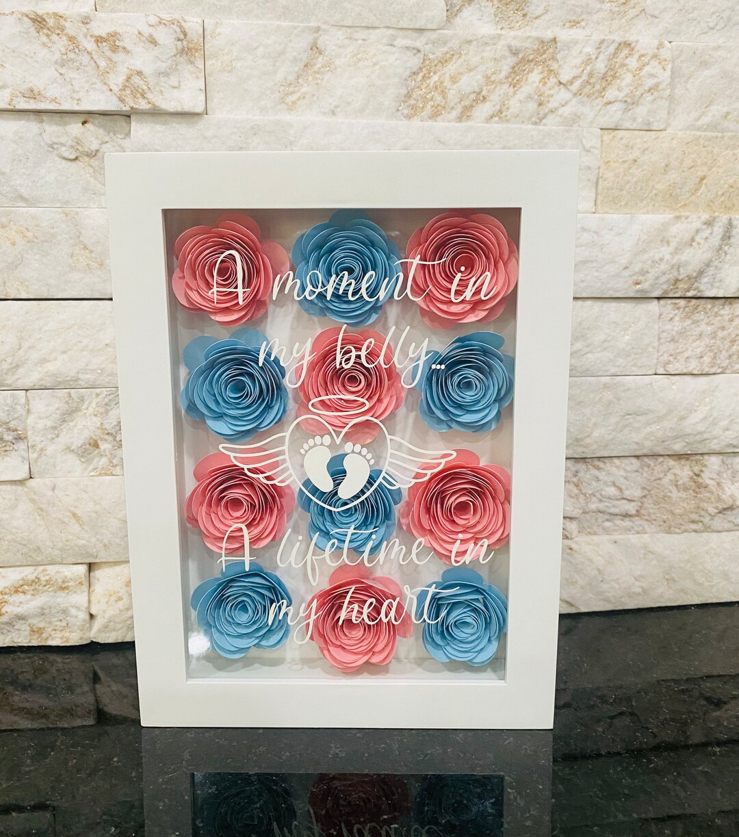 Miscarriage Flower Shadow Box, Miscarriage Memorial, Shadowbox Frame