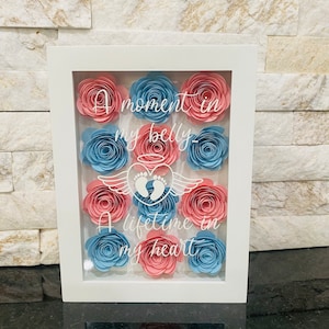 Miscarriage Flower Shadow Box, Miscarriage Memorial, Shadowbox Frame for Angel Baby