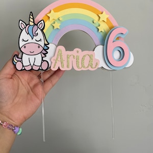 Unicorn Cake Topper, Rainbow Unicorn Cake Topper, Rainbow Cake Topper, Unicorn Theme Party, Custom Cake Topper, 3D Cake Topper, Cake Toppers