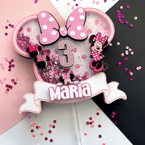 Minnie Mouse Cake Topper, Minnie Mouse Shaker Cake Topper, Cake Topper, Minnie Mouse Inspired
