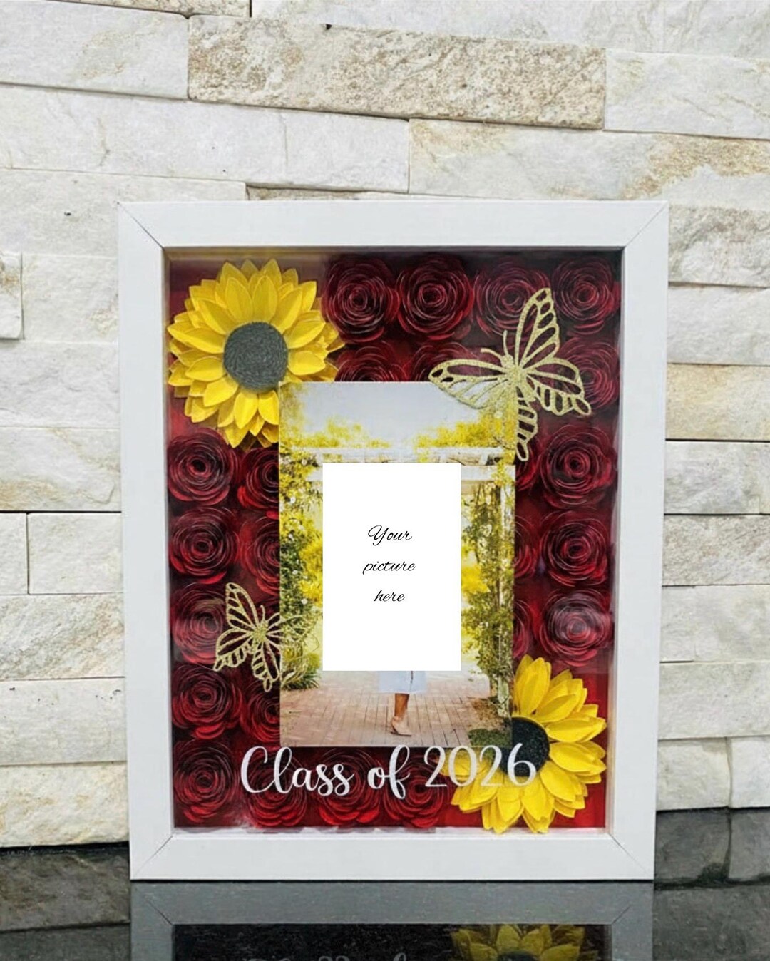 Graduation Frame Lavender Graduation Flower Shadow Box, Flower Shadow Box, Graduation Gift ...
