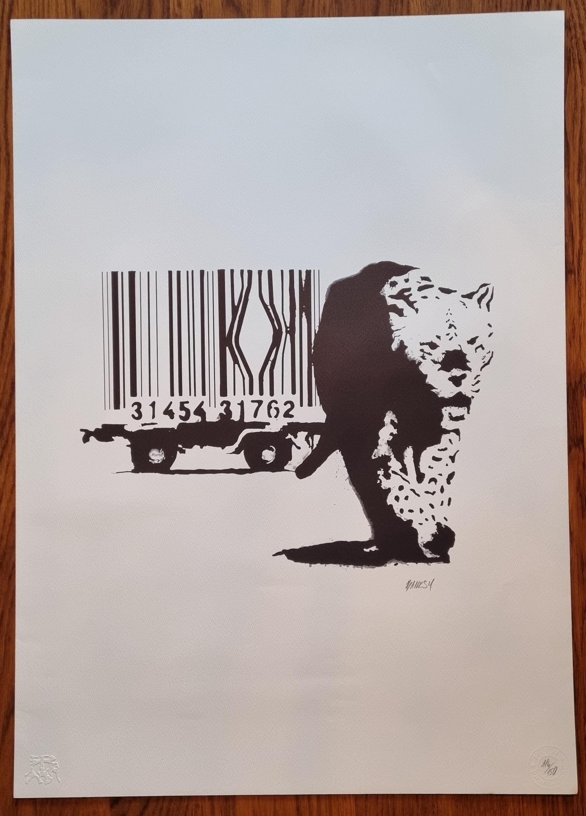 BANKSY | バーコード、ライセンス再版リトグラフ、スタンプ P.O.W.(114 