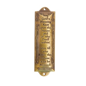 Mezuzah with Scroll Bless This House Brass Mezuza with Non Kosher Scroll Silver