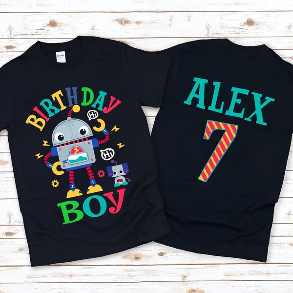 Personalized Boys birthday shirt, birthday boy shirt, birthday shirt, toddler birthday shirt, Robot Birthday Shirt, boy birthday party