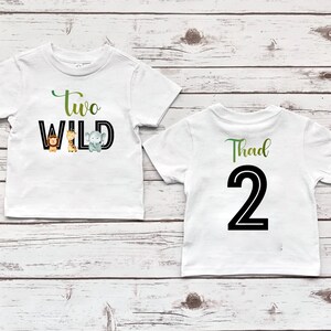 Personalized Two Wild Birthday Shirt: Zoo Animals 2nd Birthday Tee