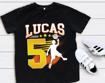 Personalized Birthday Boy Basketball T-Shirt,Custom Age Birthday Shirt,Basketball Birthday T-Shirt,Sports Birthday Shirt,Birthday Boy Shirt