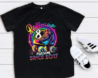 Custom Roller Skate Birthday T-Shirt: Personalized Party Gift