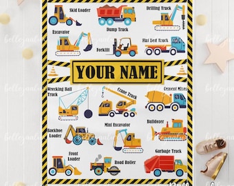 Baustellenwagen Decke: Baby Geschenk für Jungen