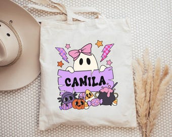 Custom Halloween Bag, Trick Or Treat Tote Bag, Halloween Squad Totes, Kids Halloween Bag, Candy Tote Bags, Halloween Gift, Halloween Tote