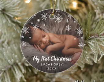 Primer Adorno Navideño Personalizado Del Bebé, Adorno Fotográfico, Adorno Navideño Personalizado, Primera Navidad, Adorno Navideño