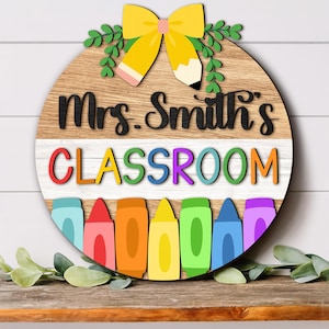 Custom 3D Teacher Door Hanger, Gift For Teacher, Teacher Name Door Hanger, Classroom Decor, Back To School Gift, Teacher Welcome Sign
