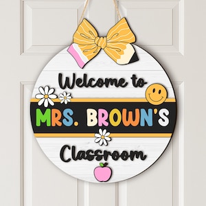 Personalized Teacher Gifts, 3D Teacher Door Sign, Teacher Welcome Sign, Classroom Door Sign, Back to School Gift, 1st Day of School Decor