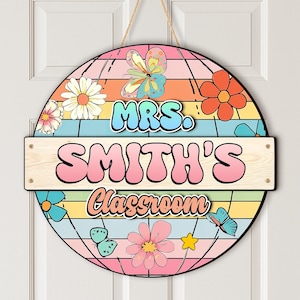 Custom 3D Teacher Door Hanger, Gift For Teacher, Teacher Name Door Hanger, Classroom Decor, Back To School Gift, Teacher Welcome Sign