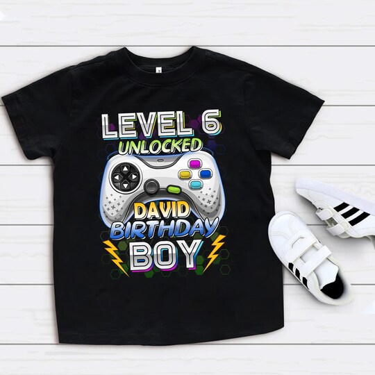 Disover Personalized Birthday Shirt, Gamer Birthday Boy Shirt, Video Game Shirt, Birthday Boy Shirt, Matching Family Shirt