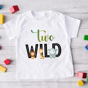 Personalized Two Wild Birthday Shirt: Zoo Animals 2nd Birthday Tee