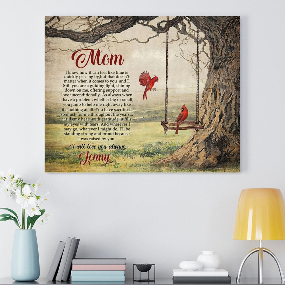 Personalized Canvas Wall Art for Mom, Gift for Mom, Mother Poem, Mother