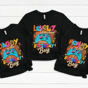 Personalized Gamer Birthday Shirt: Matching Family Video Game Party