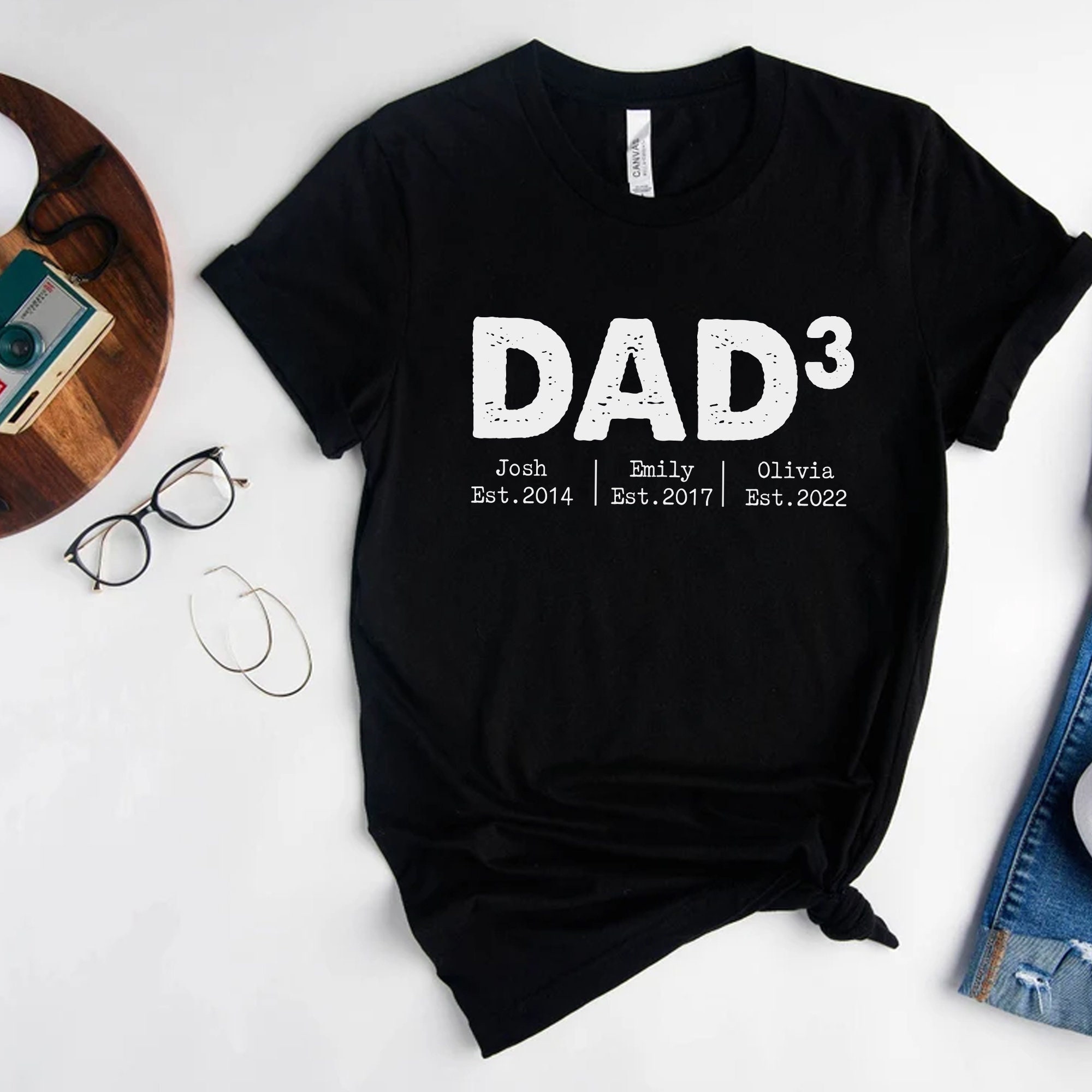 Bellezaalux Personalized Dad Shirt, Daddy Shirt with Kids Name, Father's Day Shirt, Gift for Dad, Dad and Daughter Shirt, Personalized Grandpa Shirt