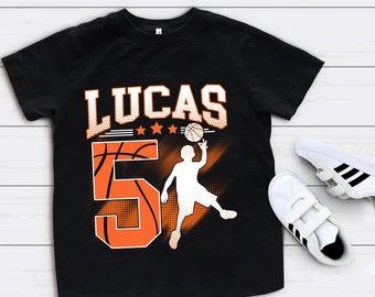 Personalized Birthday Boy Basketball T-Shirt,Custom Age Birthday Shirt,Basketball Birthday T-Shirt,Sports Birthday Shirt,Birthday Boy Shirt