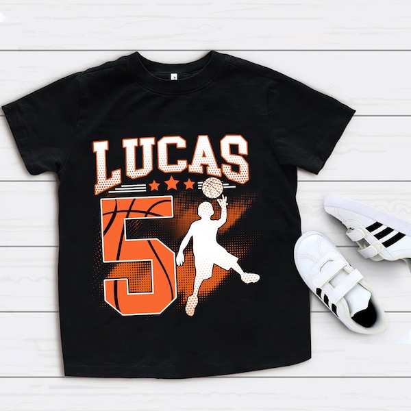 Personalized Birthday Boy Basketball T-Shirt,Custom Age Birthday Shirt,Basketball Birthday T-Shirt,Sports Birthday Shirt,Birthday Boy Shirt