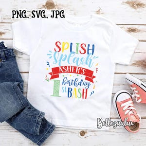Pool Party Birthday Svg Png Jpg, Personalized Birthday Kid Svg, Splish Splash Birthday Svg, Swimming Pool Cut File for Cricut, Summer Tee