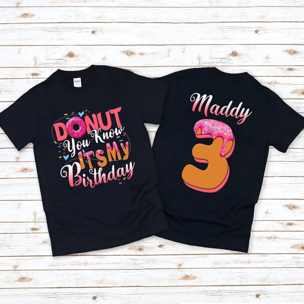 Personalized Donut Birthday Girl T-Shirt, Donut party, Donut Birthday T-Shirt, Sprinkles Birthday Shirt, Birthday Girl Shirt, Sweet birthday