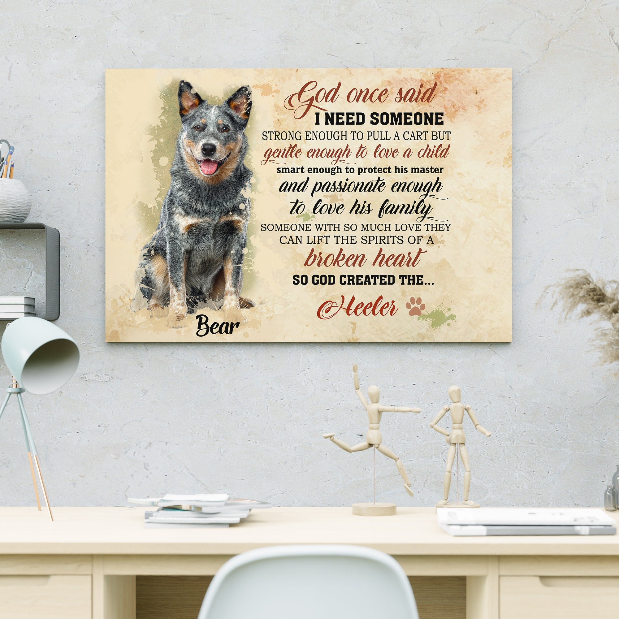 Blue Heeler Wall Art Etsy