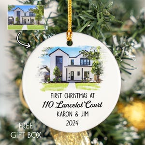 Decorazione per la nuova casa, decorazione natalizia personalizzata per la nuova casa, decorazione con foto acquerello, decorazione con foto personalizzata, regalo di felice nuova casa