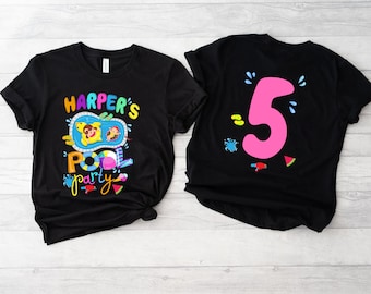 Personlig poolparty-tröja, poolparty-t-shirt, poolpartykläder, badoutfit, sommart-shirt, semesteroutfit, poolbadparty-t-shirt