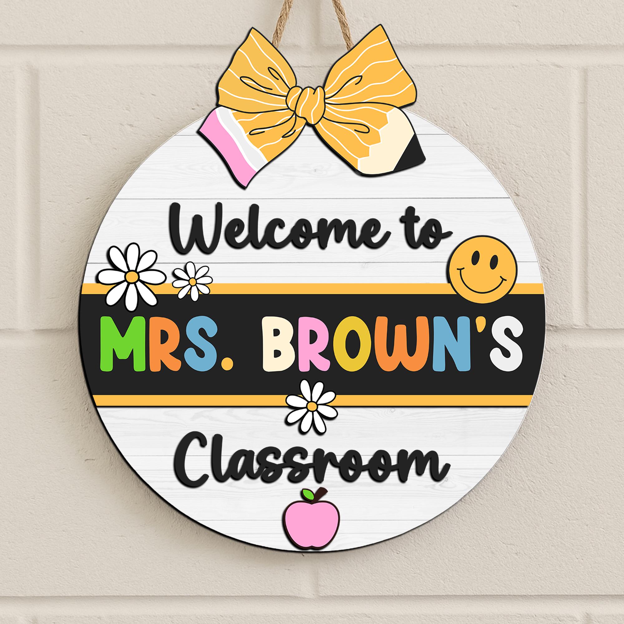 Personalized Teacher Door Sign: 3D Wood Classroom Decor, Back to School ...