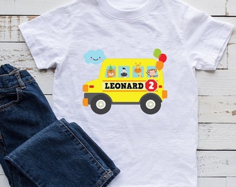 School Bus Kids Birthday Shirt,Customized Name Top,Toddlers Birthday School Bus Shirt, Personalized Kids Shirt,Yellow Bus, School Bus Lover