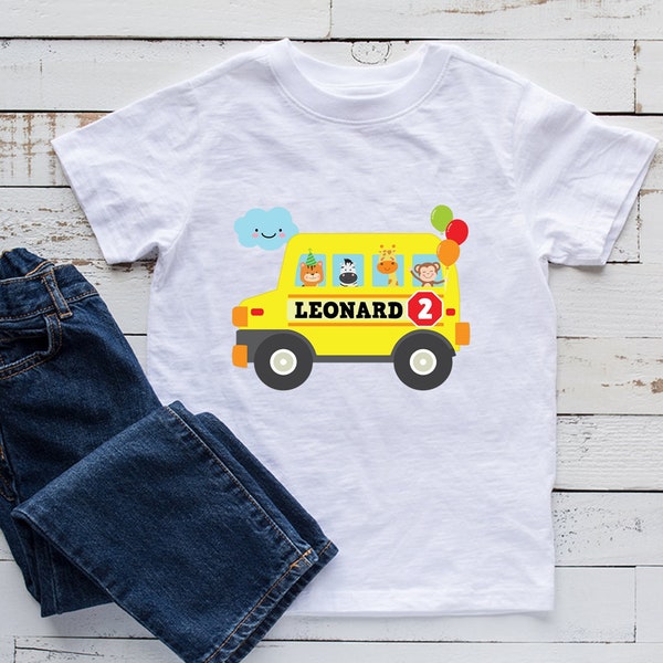 School Bus Kids Birthday Shirt,Customized Name Top,Toddlers Birthday School Bus Shirt, Personalized Kids Shirt,Yellow Bus, School Bus Lover