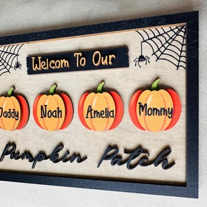 Personalized Halloween Family Sign: Custom Pumpkin Patch Wooden Plaque