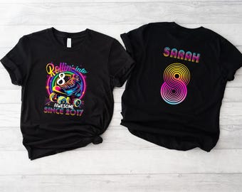 Custom Roller Skate Birthday T-Shirt: Personalized Party Gift