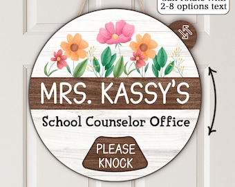 Personalized Door Sign with Rotating Status Segments: Customizable for Any Space - Door Office Sign, New Job Business Decor