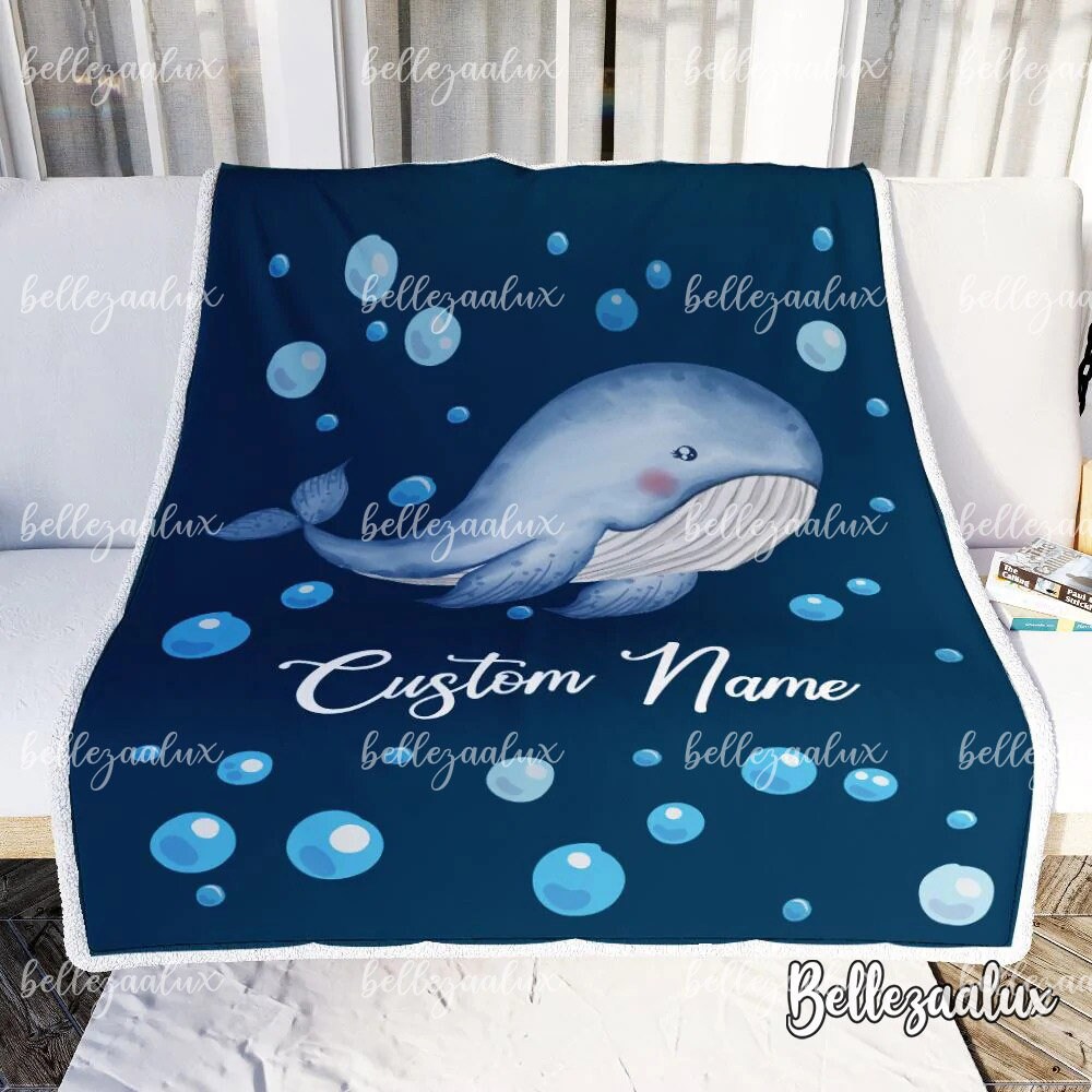 Whale Fleece Blanket Etsy Canada