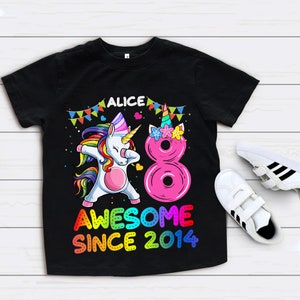 Personalized Unicorn birthday girl shirt, Unicorn birthday party shirts, Birthday girl party shirts, Unicorn outfit, Pastel rainbow unicorn