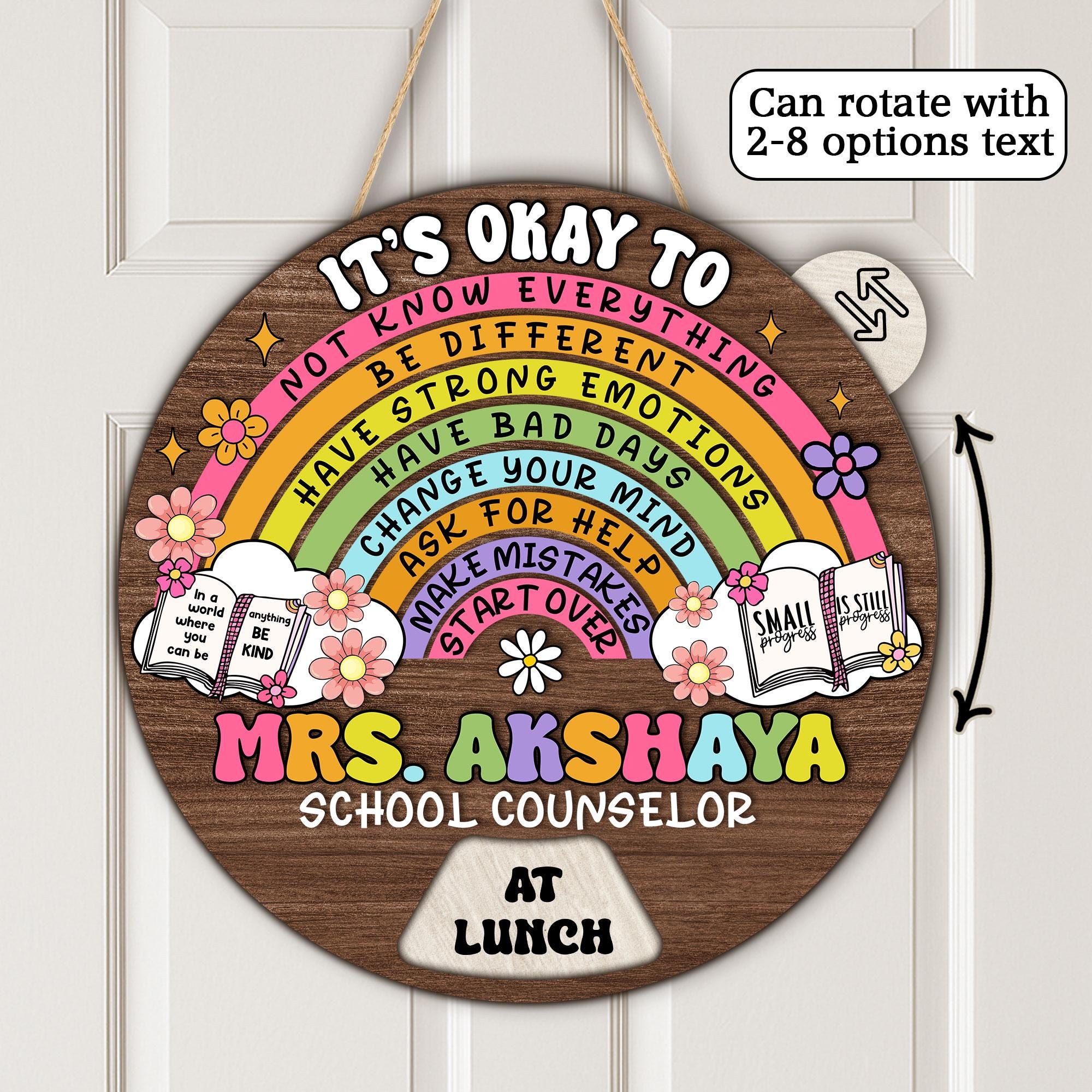 Personalized Office Door Sign, School Counselor Board Sign, Custom ...